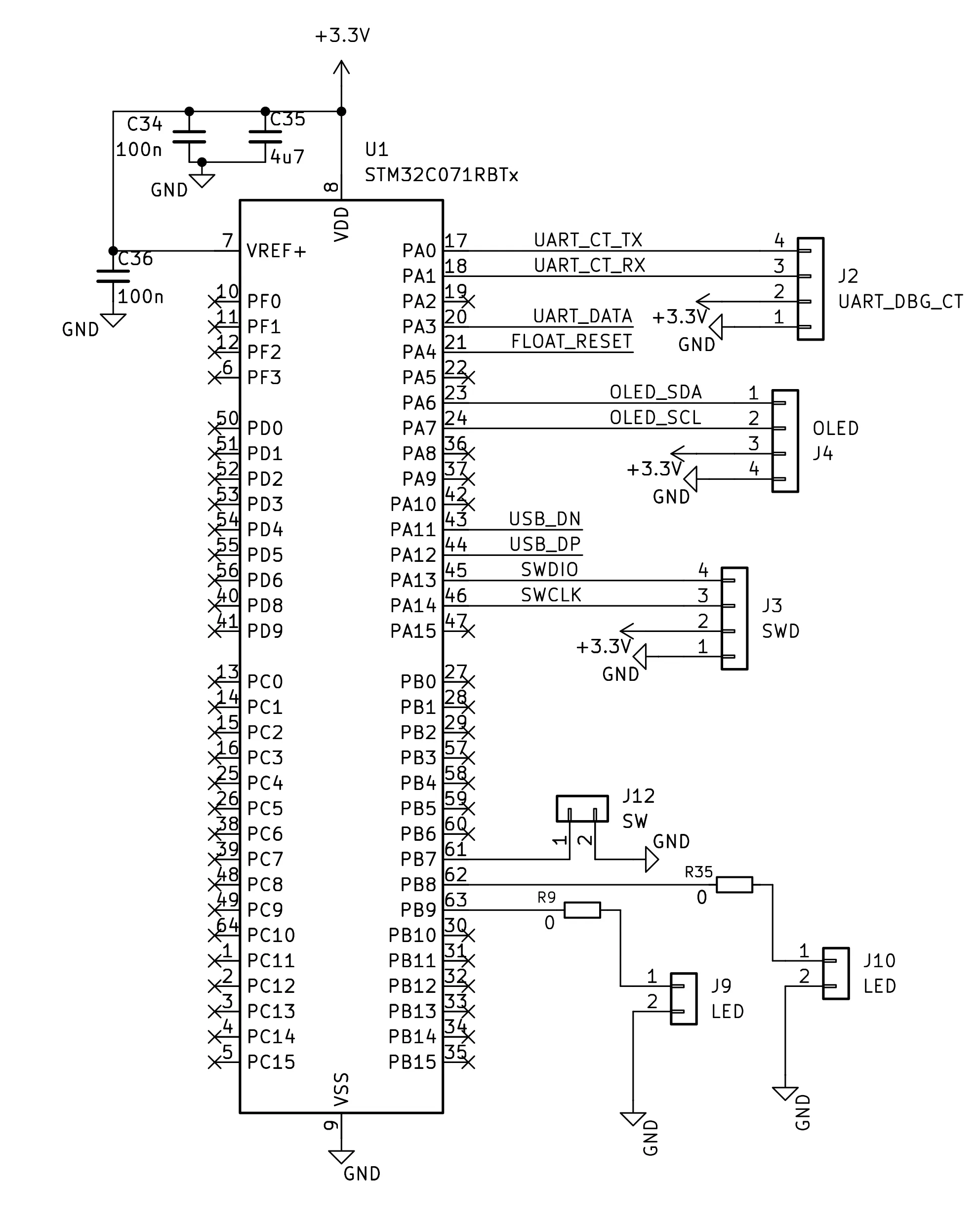 Microcontroller connection in the main domain.